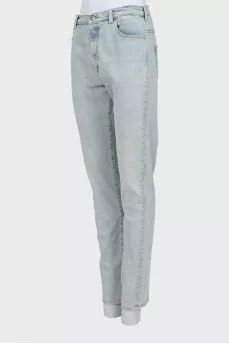Светло-голубые джинсы slim fit