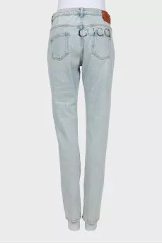 Светло-голубые джинсы slim fit