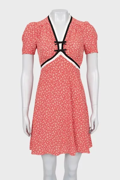 Printed dress decorated with bows