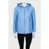 Blue windbreaker with zipper