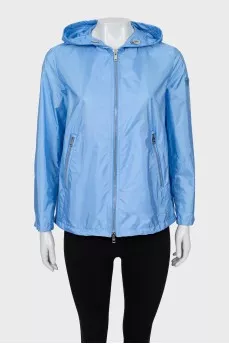 Blue windbreaker with zipper