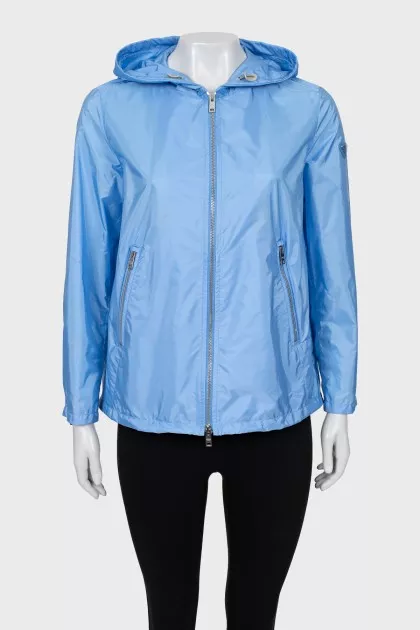 Blue windbreaker with zipper