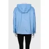 Blue windbreaker with zipper