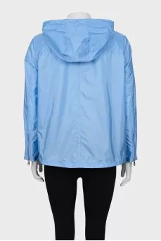 Blue windbreaker with zipper