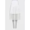 Midi skirt with mesh insert