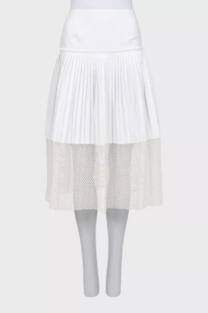 Midi skirt with mesh insert