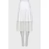 Midi skirt with mesh insert