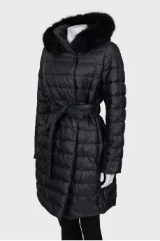 Slim fit quilted down jacket