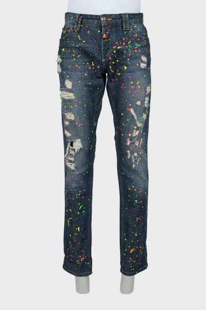 Men's decorated jeans