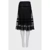 Black skirt with ruffled hem