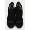 Black suede wedge ankle boots