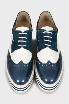 Mixed color leather brogues
