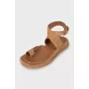 Brown suede and leather sandals