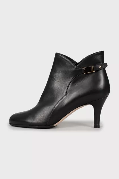 Black leather ankle boots
