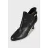 Black leather ankle boots