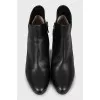 Black leather ankle boots