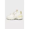 Men's white sneakers with chunky soles