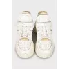 Men's white sneakers with chunky soles