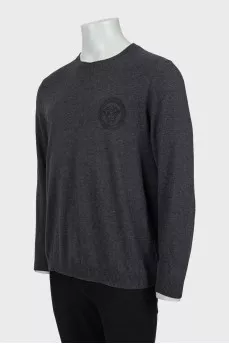 Мужской серый джемпер с логотипом бренда