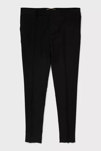 Tapered wool trousers with creases
