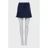 Blue mini skirt with fringe