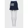 Blue mini skirt with fringe