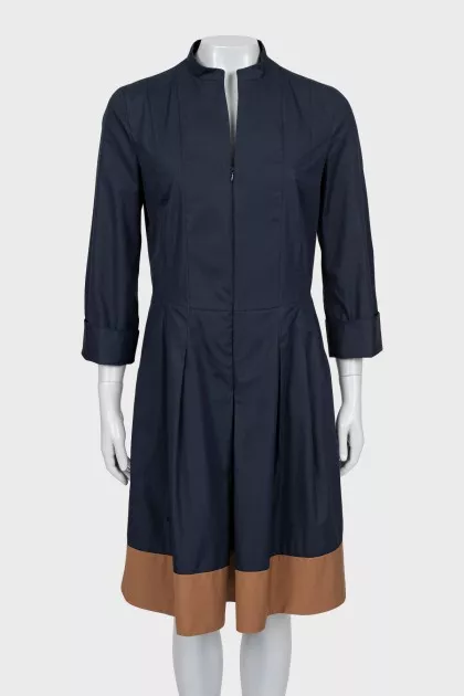 Two-tone long sleeve dress