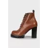 Brown leather ankle boots