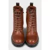 Brown leather ankle boots