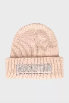 Men's hat with embroidered print