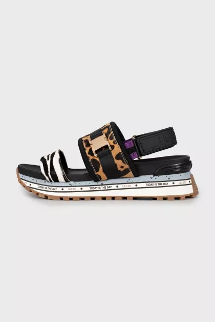 Animal print sandals