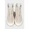 Printed leather boots