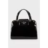 Patent leather tote bag