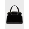 Patent leather tote bag