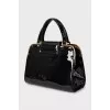 Patent leather tote bag