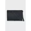 Men's checked clutch