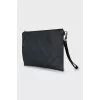 Men's checked clutch