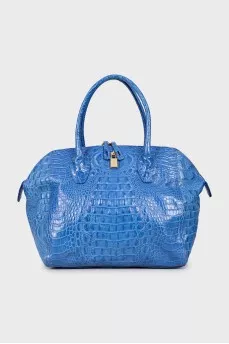 Blue leather bag