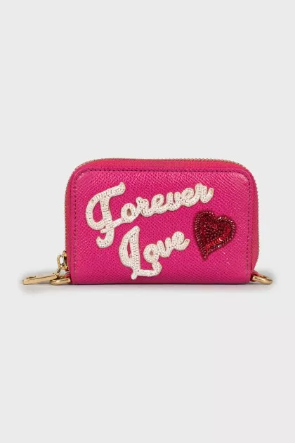 Leather wallet with patches
