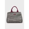 Printed quilted tote bag