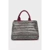 Printed quilted tote bag