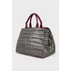 Printed quilted tote bag
