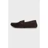 Men's suede moccasins with weave