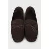 Men's suede moccasins with weave
