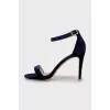 Velor high heel sandals