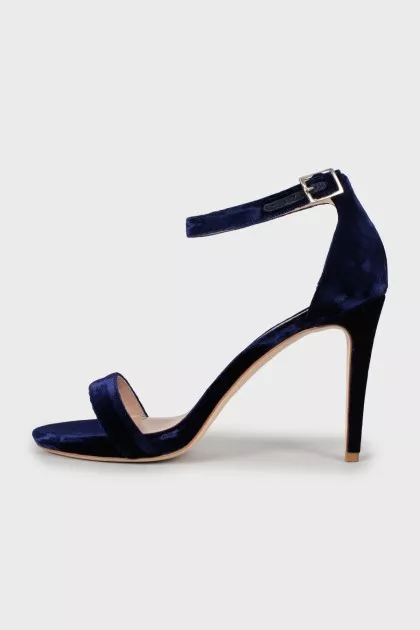 Velor high heel sandals