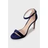 Velor high heel sandals