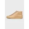 Men's beige leather sneakers