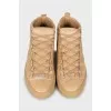 Men's beige leather sneakers