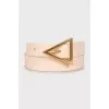 Leather belt with triangle buckle